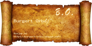 Burgert Orbó névjegykártya